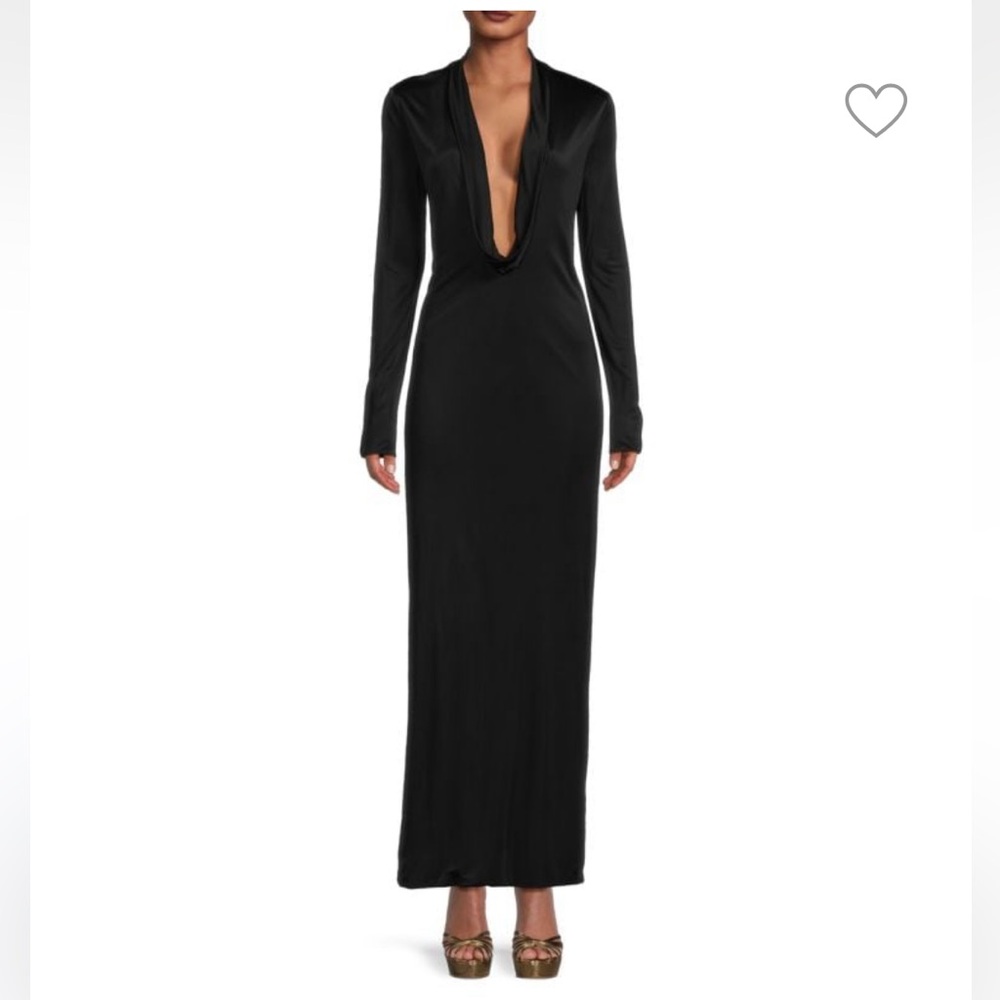 Versace Plunging Neckline Maxi Dress 48/12US